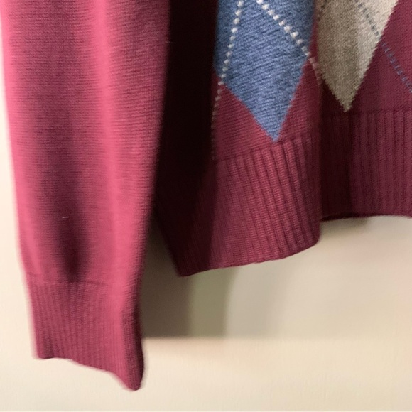 NWT Dockers Maroon Crewneck Argyle Pullover Sweater Size XXL - Picture 6 of 9